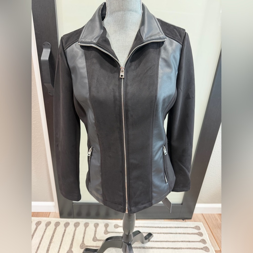 NEW WITH TAGS - Marc New York - Elegant Black Faux Leather Jacket for Women
